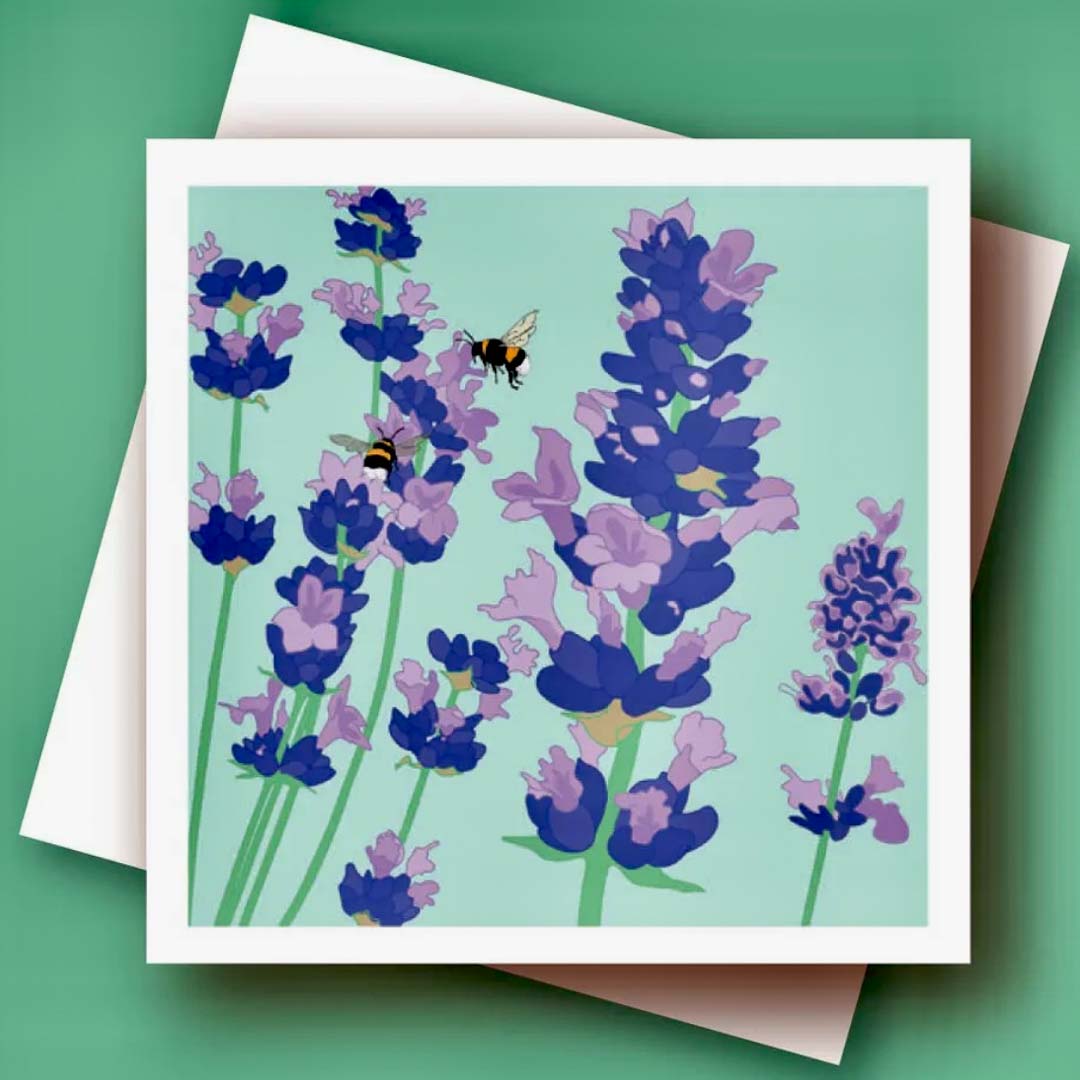 Lavender with Bees Greeting Card - Umbellifer_Just Makers