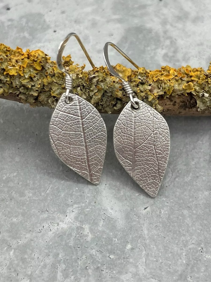 Leaf Print Drop Earrings - Tori Foster Jewellery - Just Makers Tori Foster Jewellery