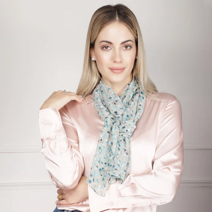 Leaf and Branch Chiffon Silk Scarf - Pattern Passion_Just Makers