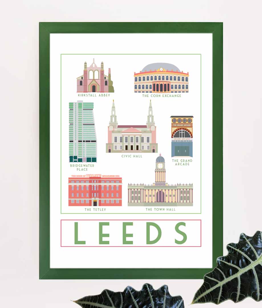 Leeds Landmarks A4 Print - Sweetpea and Rascal_Just Makers