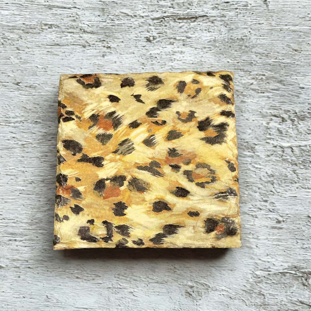Leopard Print Coaster Slate - Sarah Tustin_Just Makers