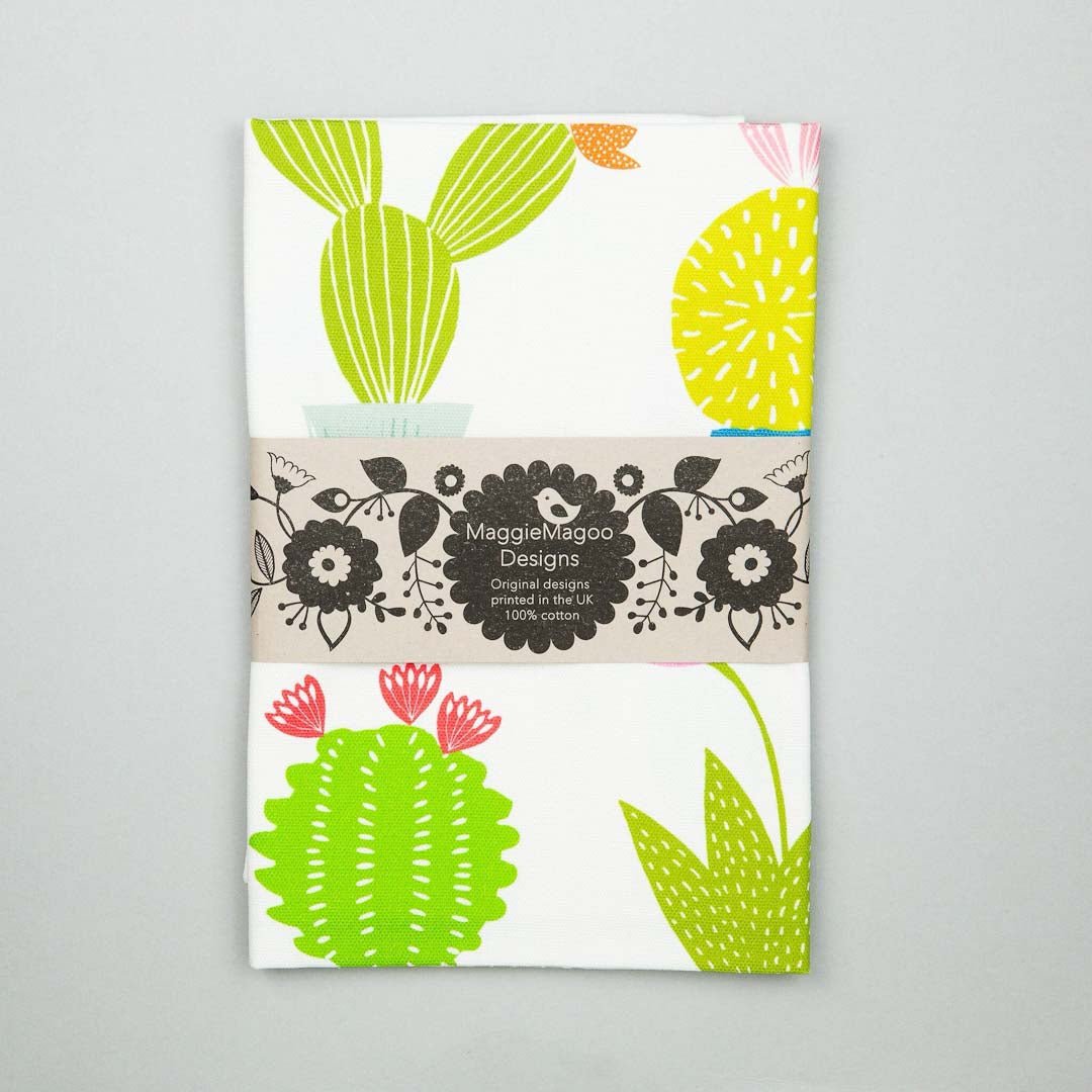 Light Cactus Tea Towel Maggie Magoo Designs - Just Makers Maggie Magoo Designs