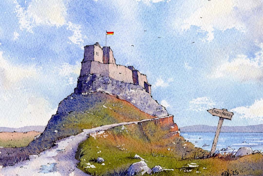 Lindisfarne Castle Mounted Print - Matty Burnham_Just Makers