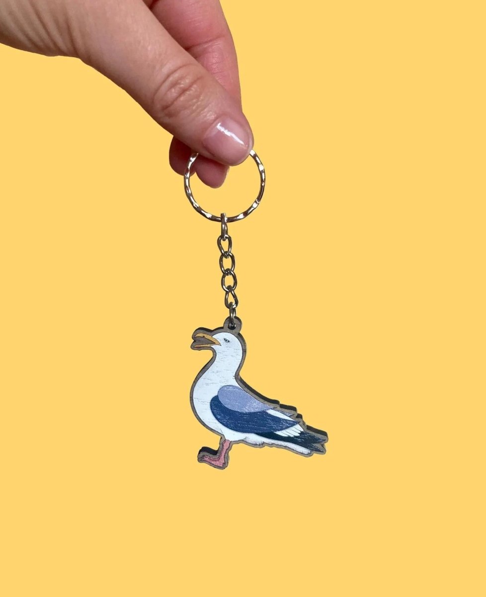 Little Seagull Wooden Keyring - Rat Bean Kat - Just Makers Rat Bean Kat