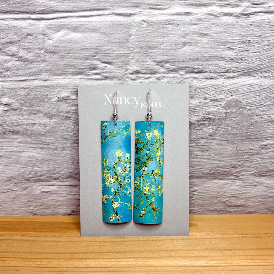 Long Almond Blossom Earrings - Nancy Jones - Just Makers Nancy Jones Jewellery