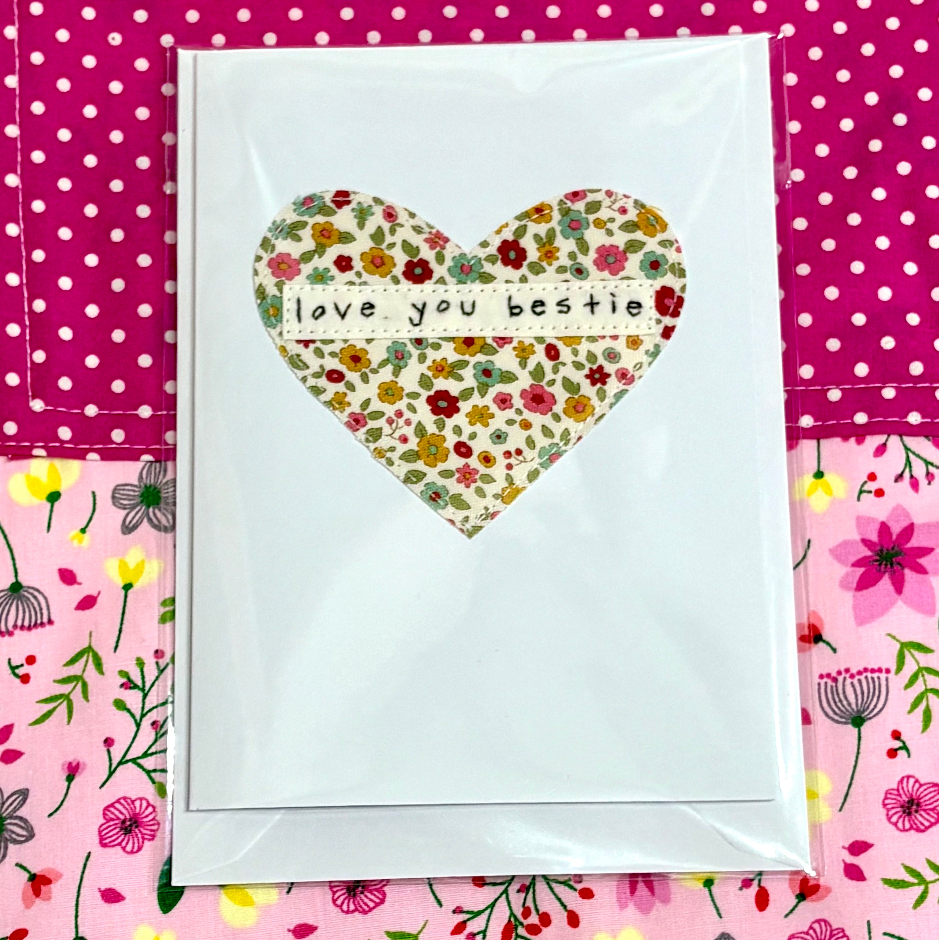 Floral heart-shaped card with &