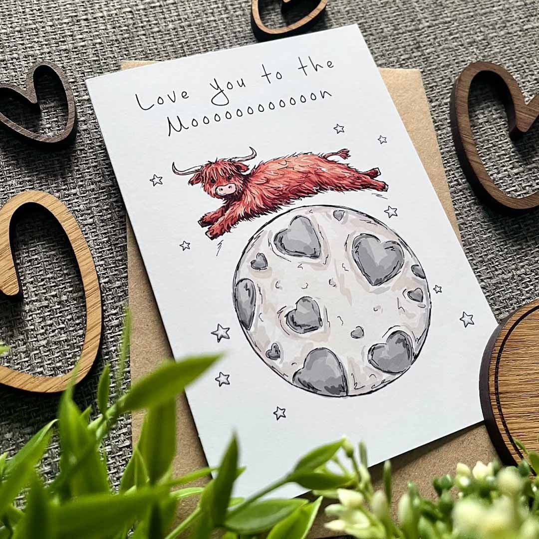 Love You to the Mooooon Card - HD Designs - Just Makers HD Designs