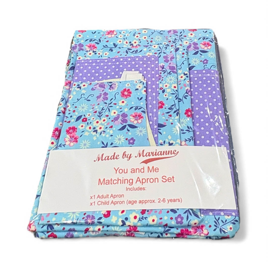 Matching Adult and Child Floral Apron Set - Made by Marianne_Just Makers