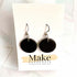 Medium Black Button Dangly Earrings - Make Harrogate_Just Makers