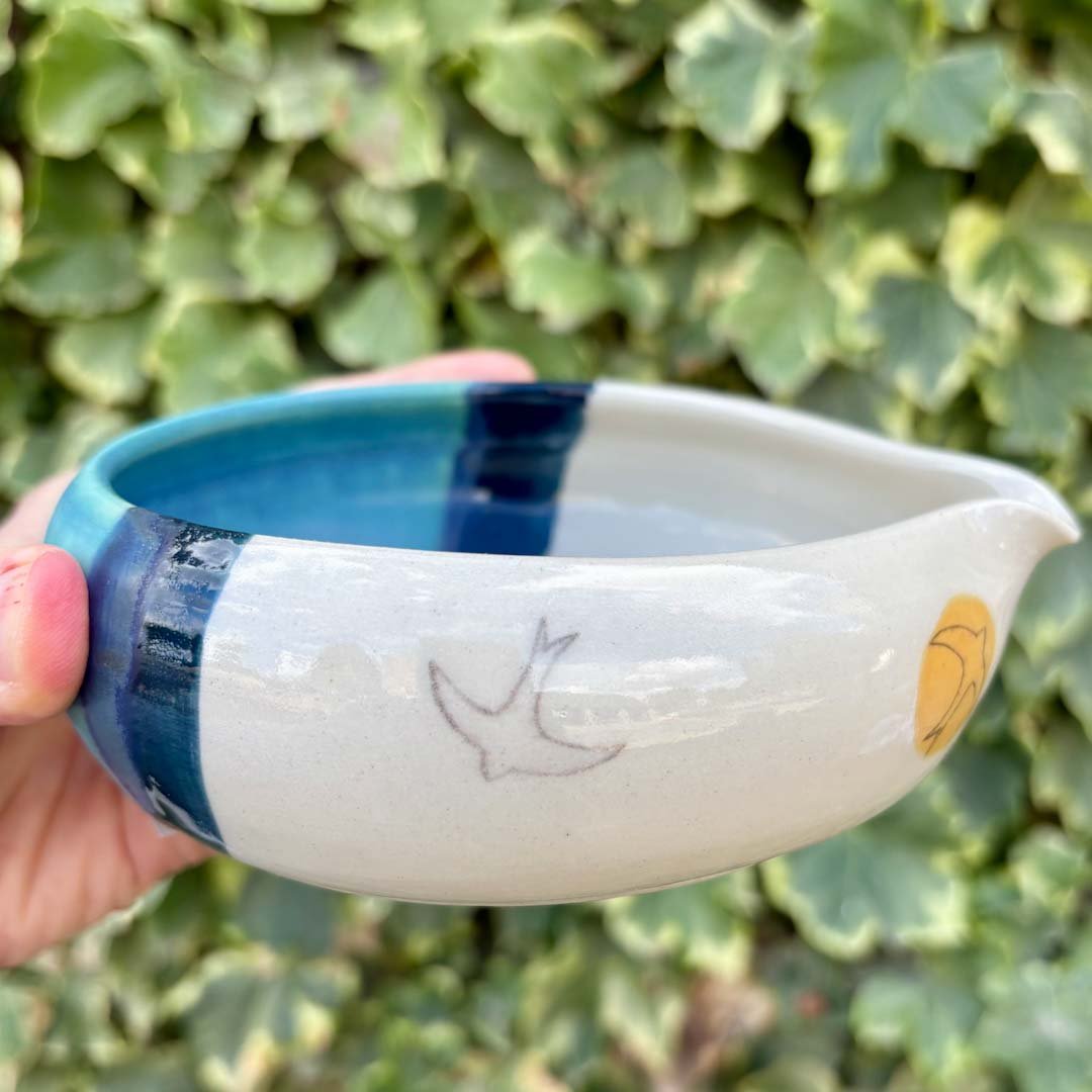 Medium Pouring Bowl - Golden Swift - Lorna Gilbert - Just Makers Lorna Gilbert Ceramics
