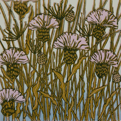 Melancholy Thistle Greeting Card - Rachel Knowles - Just Makers Rachel Knowles