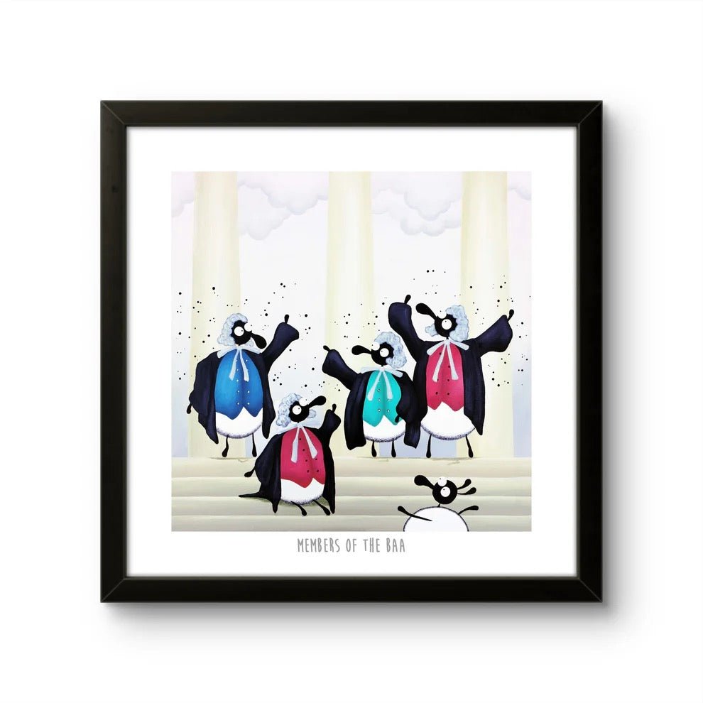 Members of the Baa 10" Print - Mervyn Tay Art - Just Makers Mervyn Tay Art