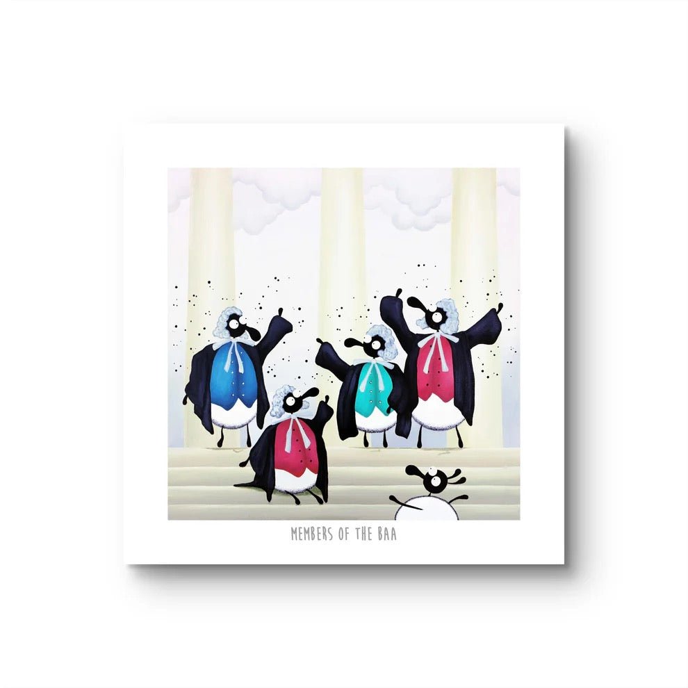 Members of the Baa 10" Print - Mervyn Tay Art - Just Makers Mervyn Tay Art