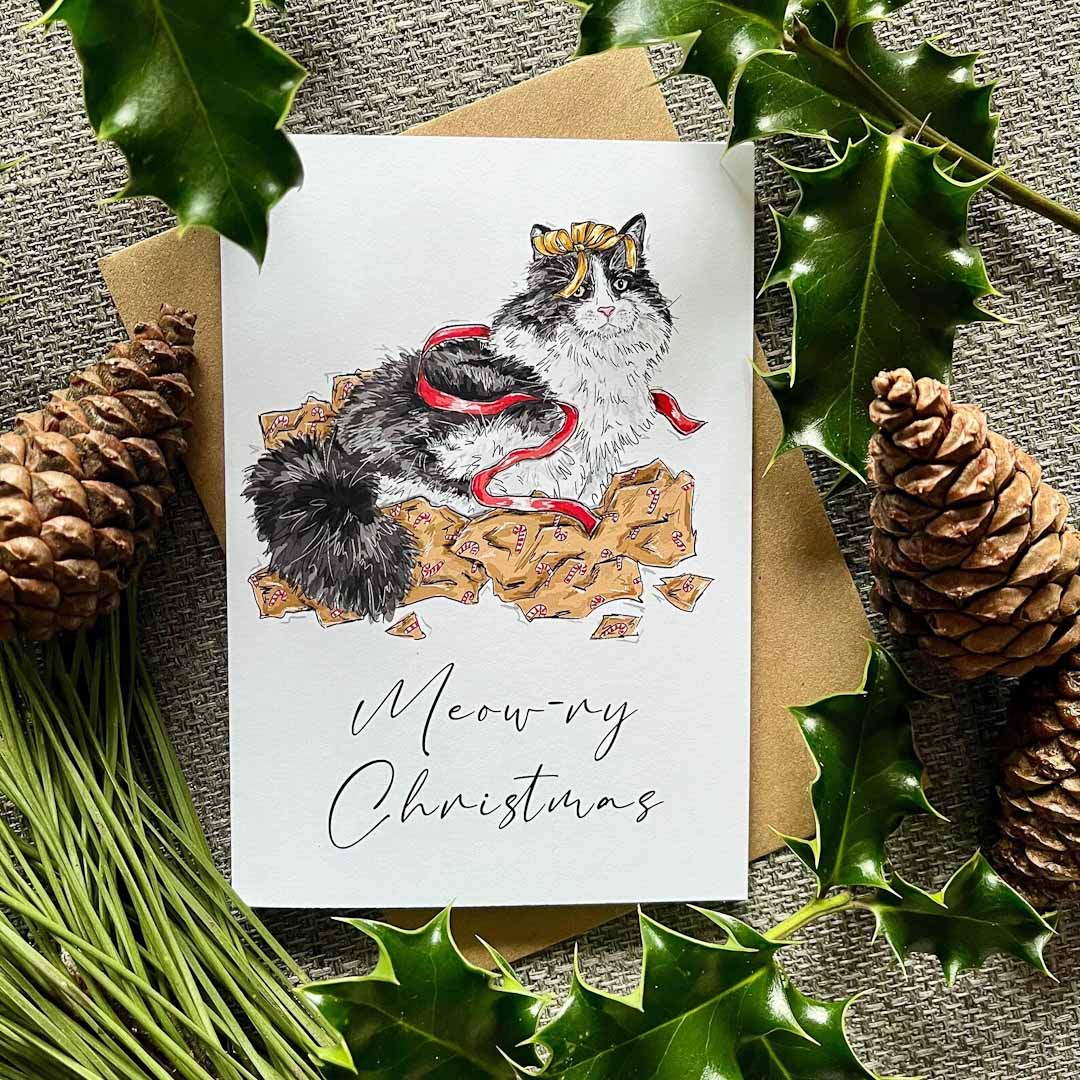 Meow-ry Christmas Card - HD Designs_just makers