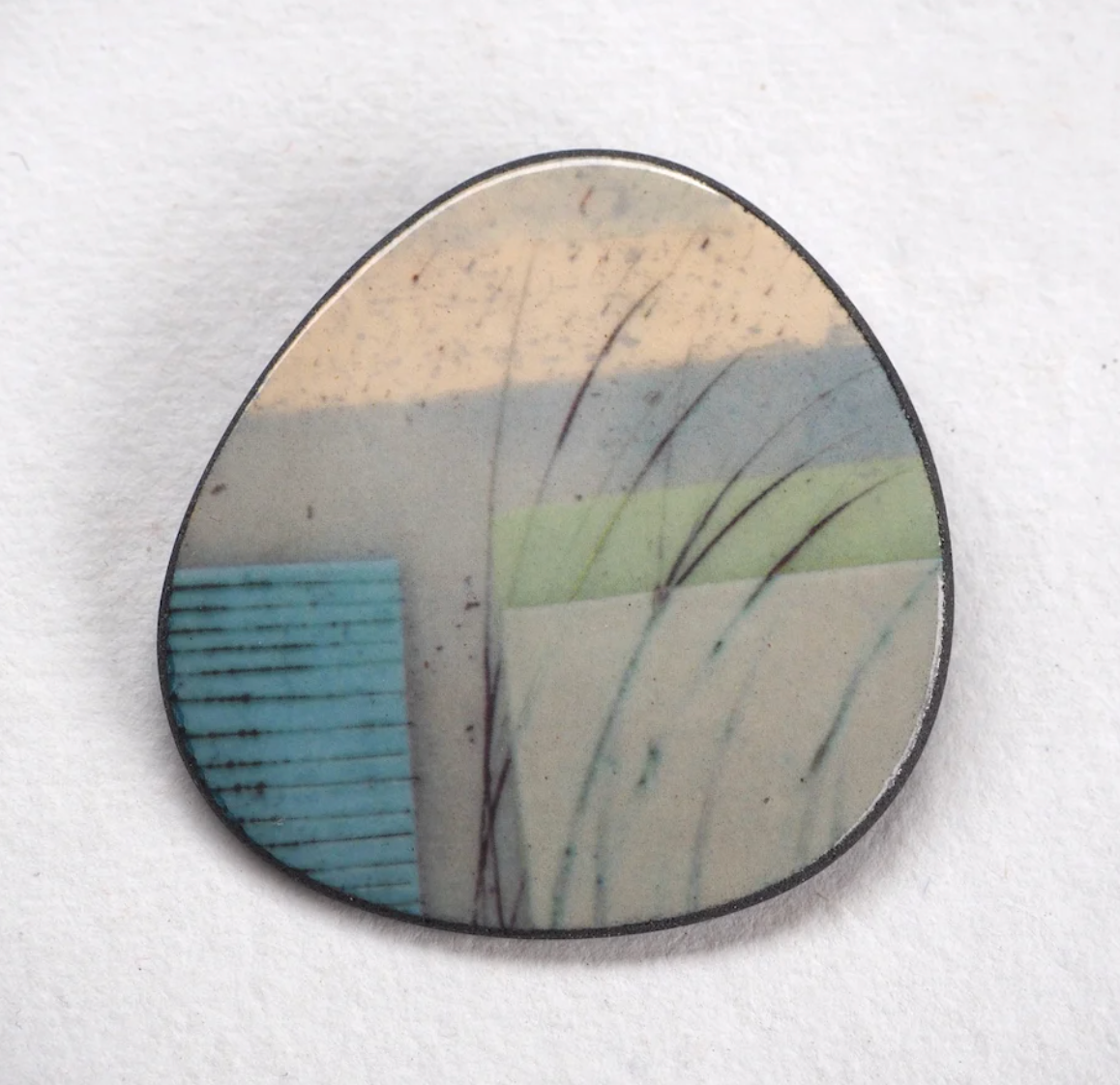 Mere Elements Rounded Brooch - Karen Howarth Ceramics_Just Makers