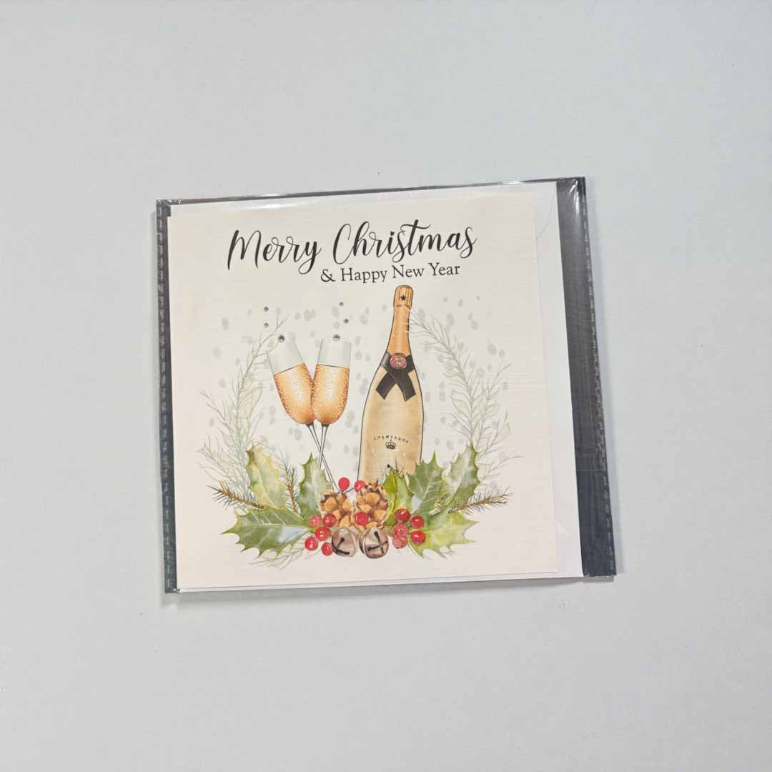 Merry Christmas Champagne Card by Bright Night Cards_Just Makers