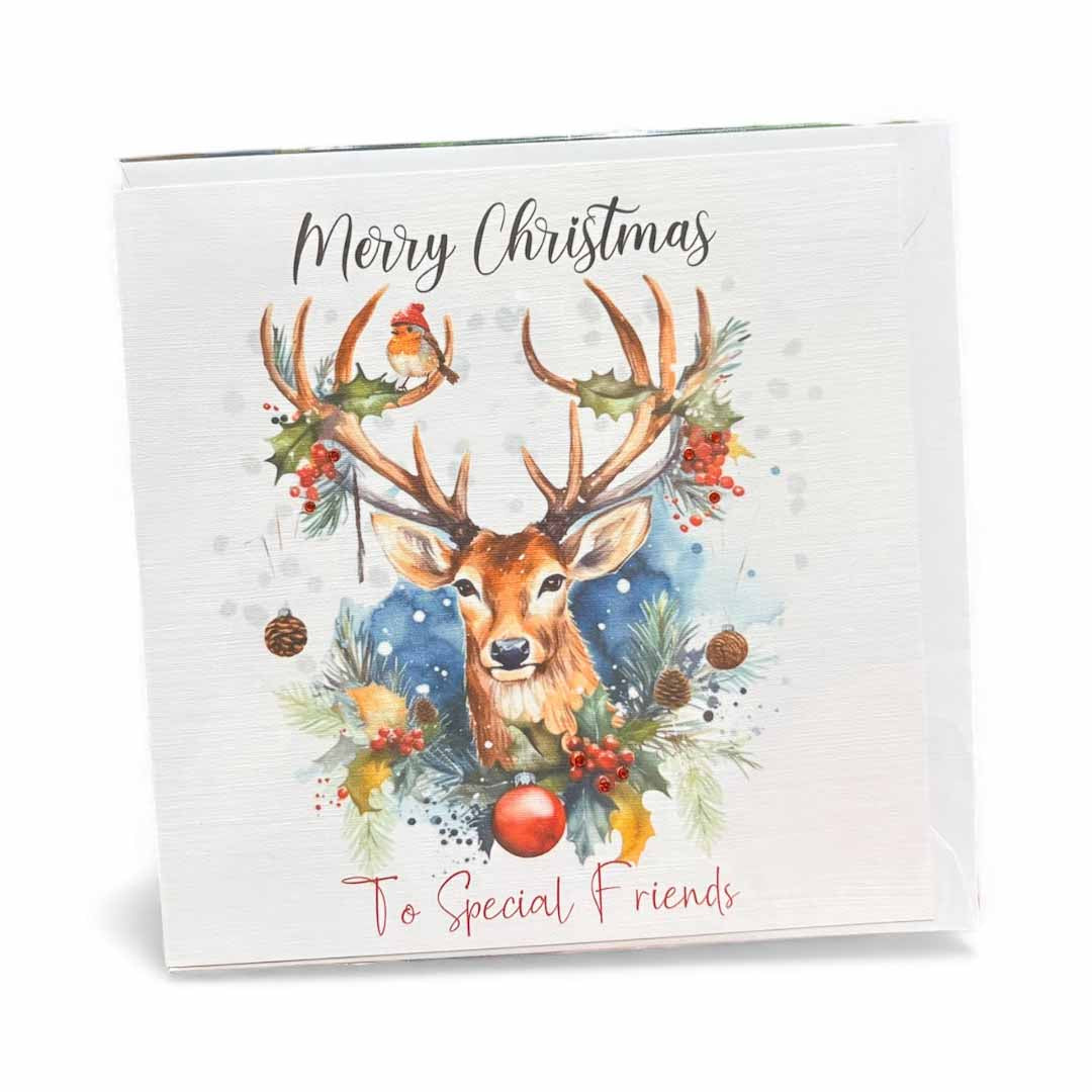 Merry Christmas to Special Friends Deer Card by Bright Night Cards_Just Makers