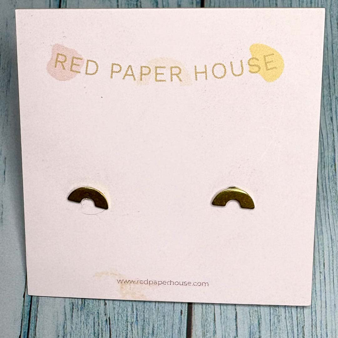 Mini Semi Circle Stud Earrings - Red Paper House_Just Makers