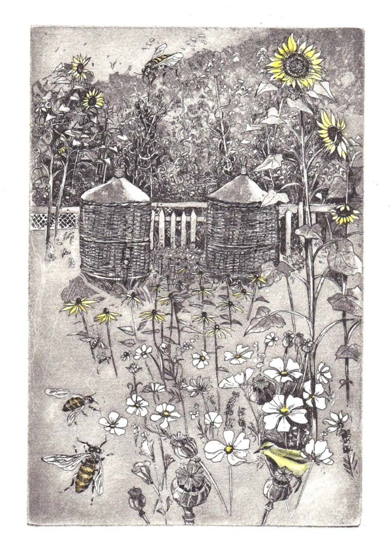 Moira McTague Etching: Skeps at Cherrybum_Just Makers