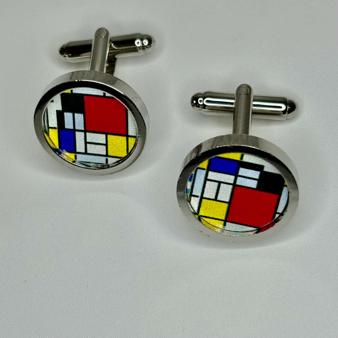 Mondrian Cufflinks - Nancy Jones_Just Makers