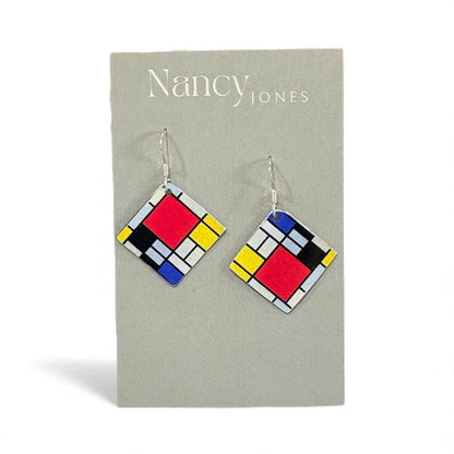 Mondrian Squares Earrings - Nancy Jones_Just Makers