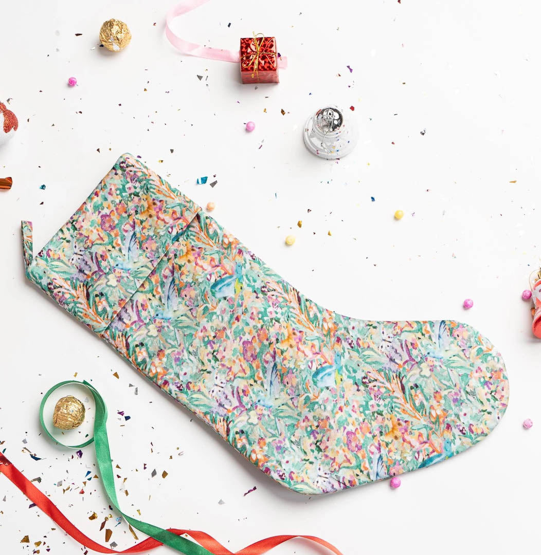 Mulberry Silk Christmas Stocking Flower Field - Pattern Passion_Just Makers