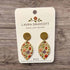 Multi Flower Pattern Tear Drop Wooden Earrings - Laura Draycott_Just Makers