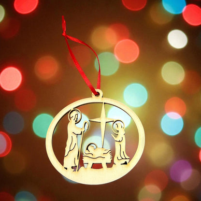 Nativity Wooden Decoration - Woodcutter Creations_Just Makers