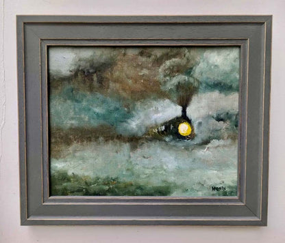 Night Train Original Oil Painting - Paul Mirfin_Just Makers