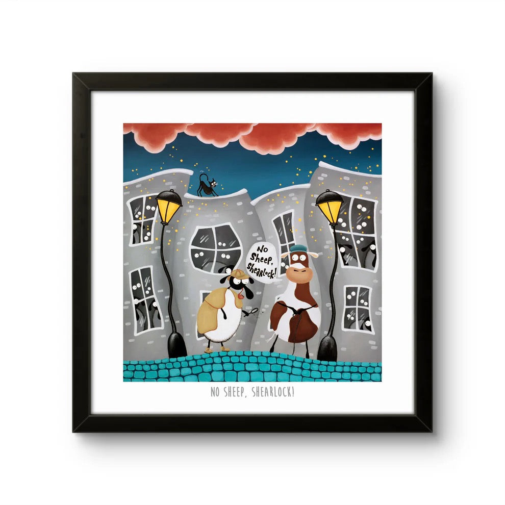 No Sheep, Shearlock! 10&quot; Print - Mervyn Tay Art_Just Makers