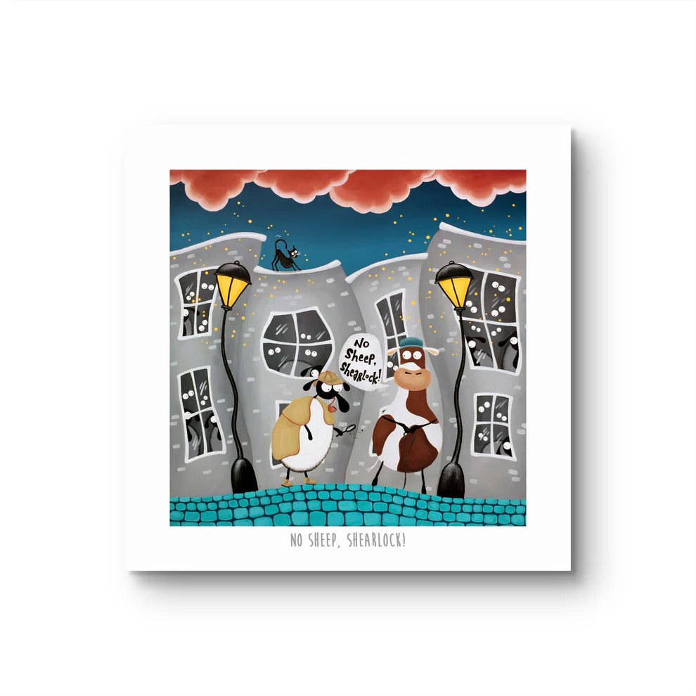 No Sheep, Shearlock! 10&quot; Print - Mervyn Tay Art_Just Makers