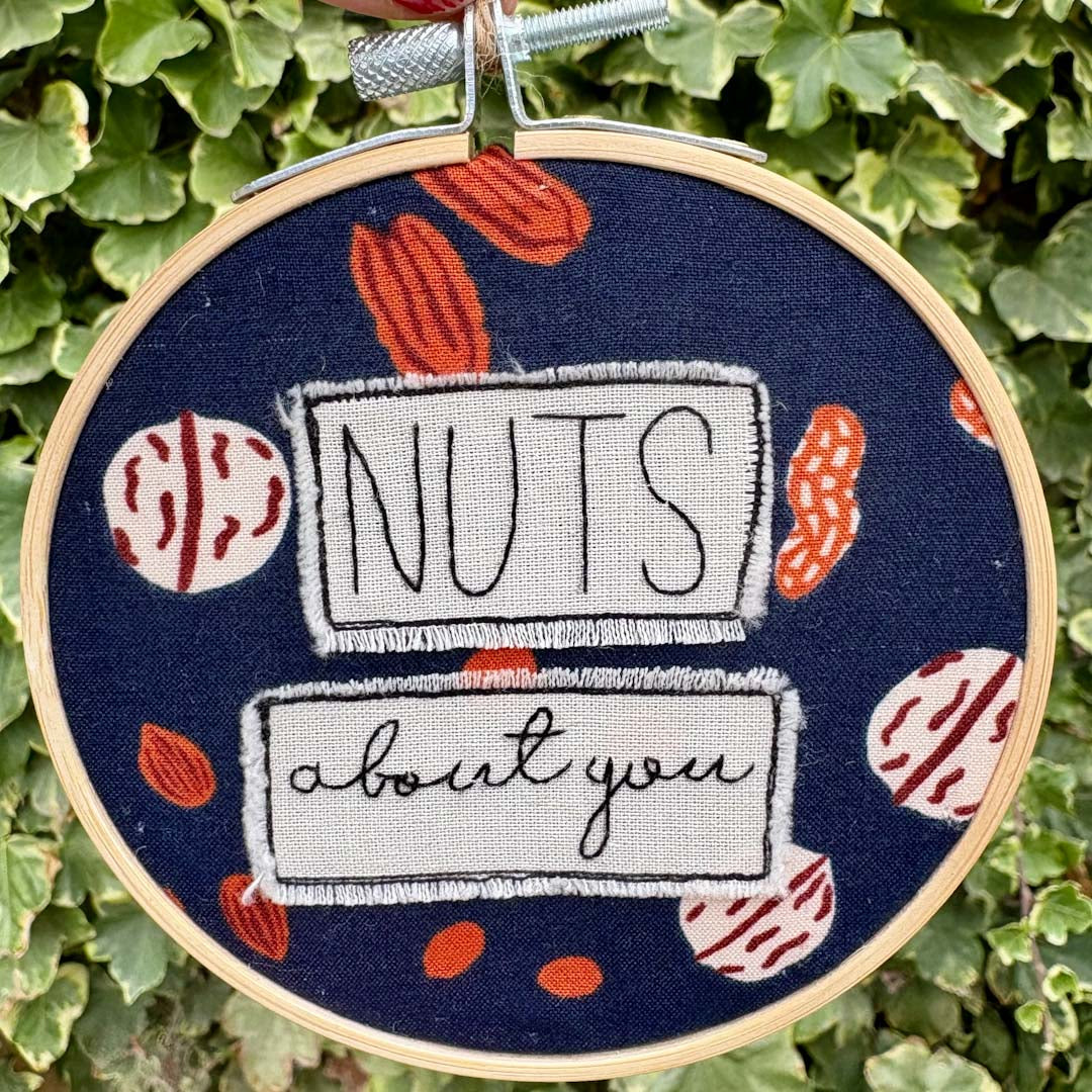 Nuts About You Embroidery Hoop by Chloe Reanne Embroidery_Just Makers