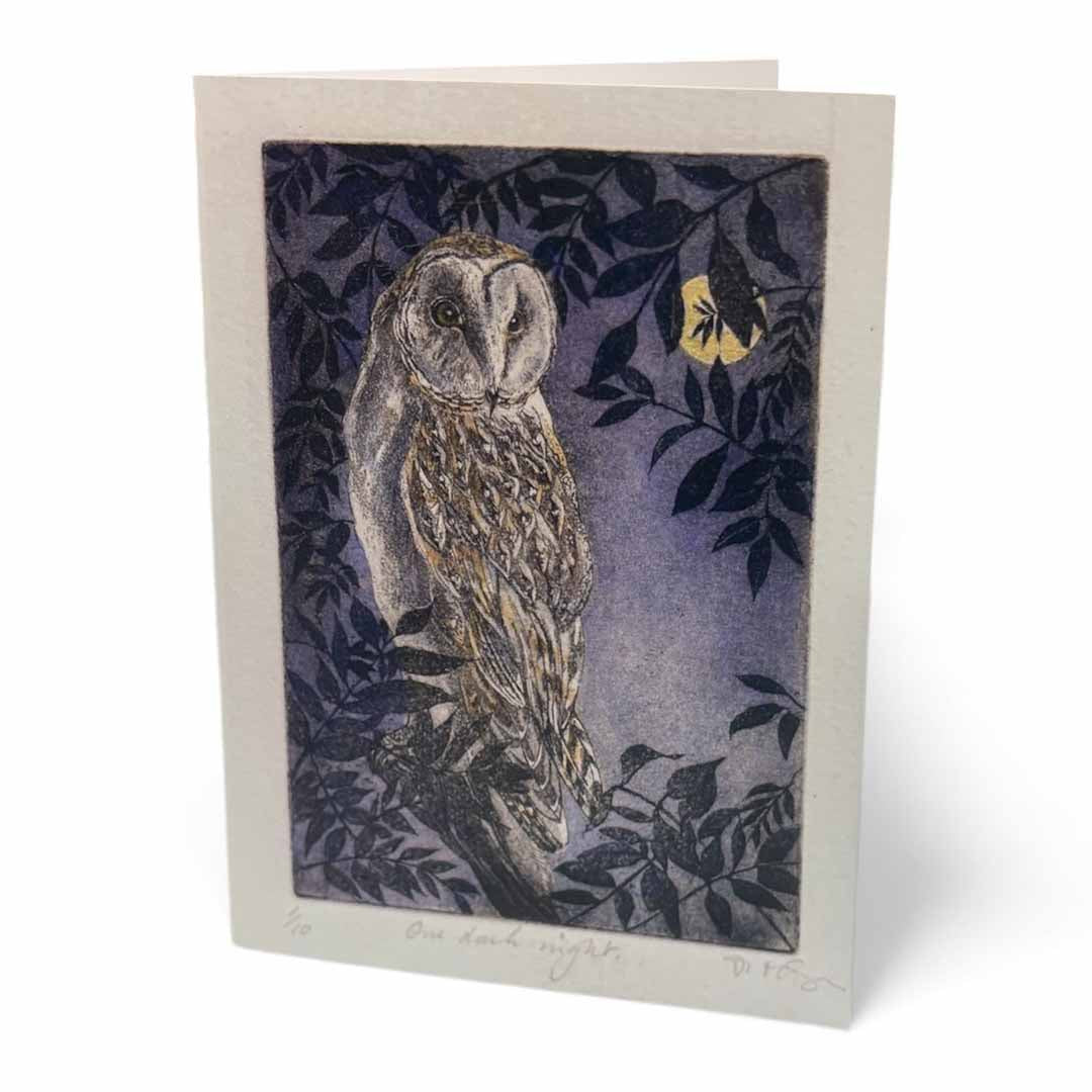 One Dark Night Owl Greeting Card - Moira McTague_Just Makers