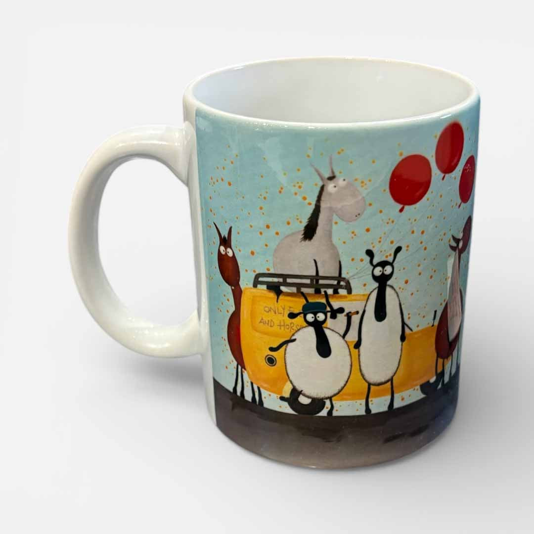 Only Ewes and Horses Ceramic Mug - Mervyn Tay Art_Just Makers