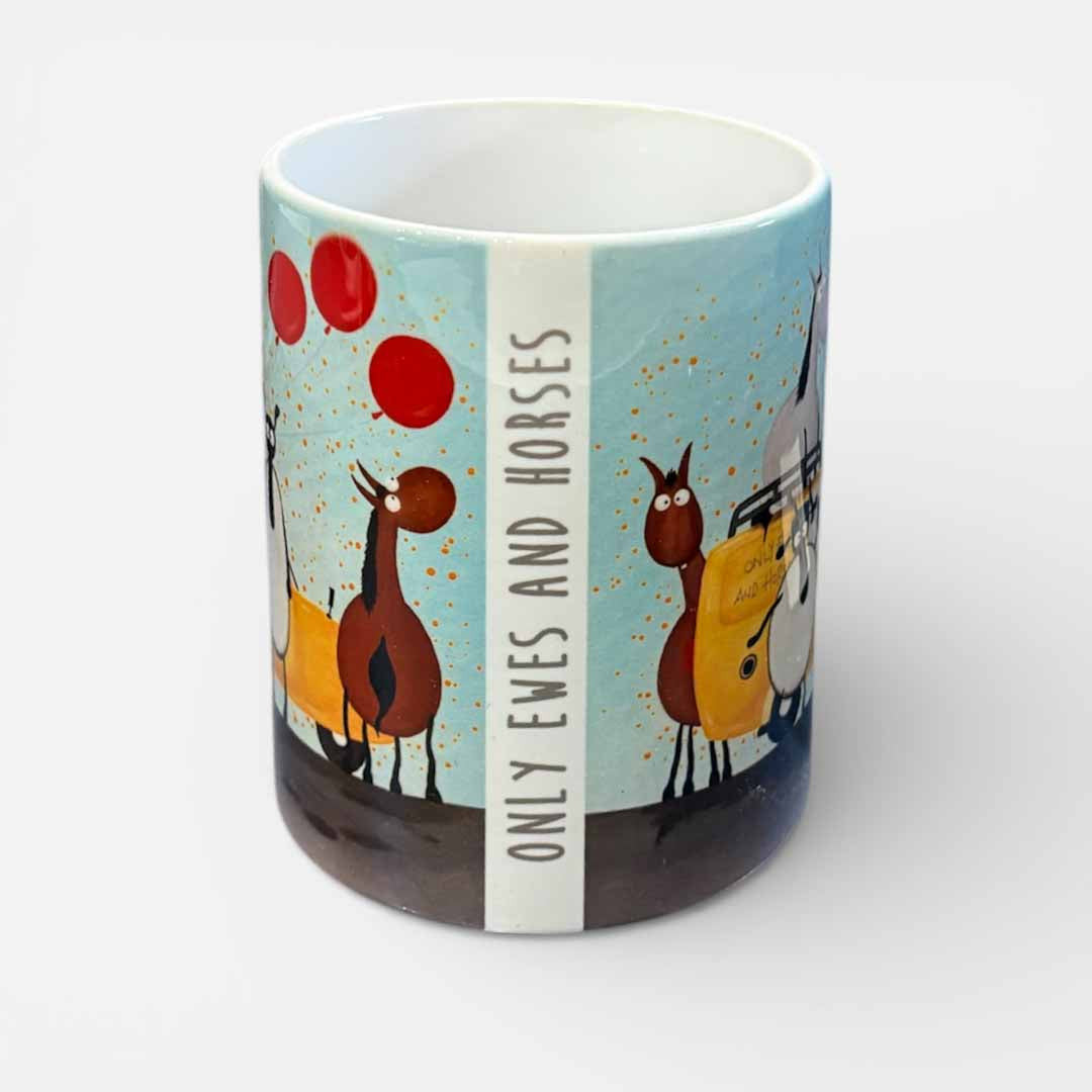 Only Ewes and Horses Ceramic Mug - Mervyn Tay Art_Just Makers