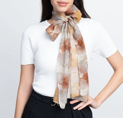 Organic Golden Chiffon Silk Scarf - Pattern Passion_Just Makers