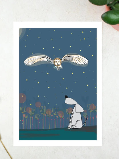 Owl and Sprocket A4 Print - Sarah Westwood Illustrator_just makers