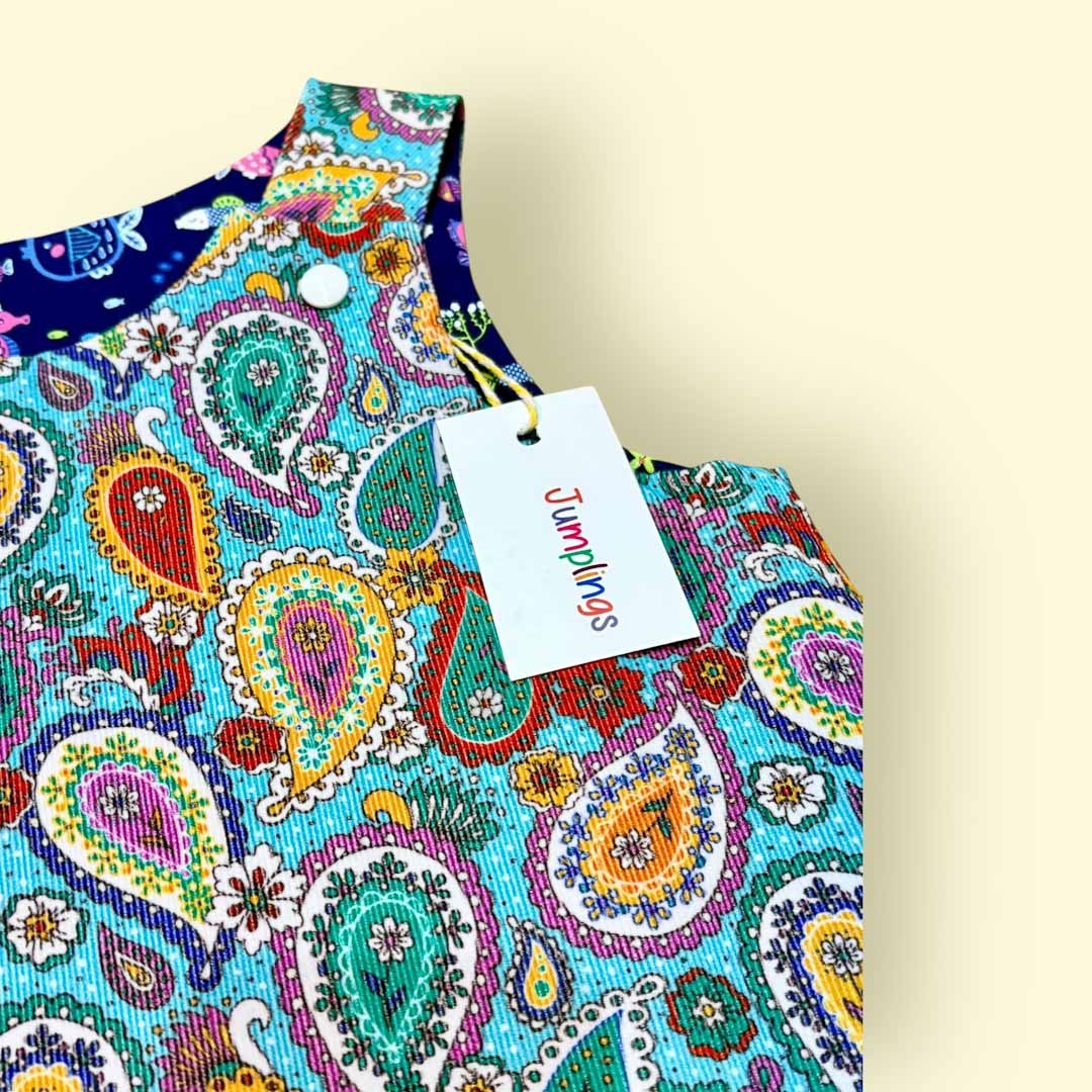 Paisley Pattern and Fish Reversible Dress 4-5 Years - Jumplings Clothes_Just Makers