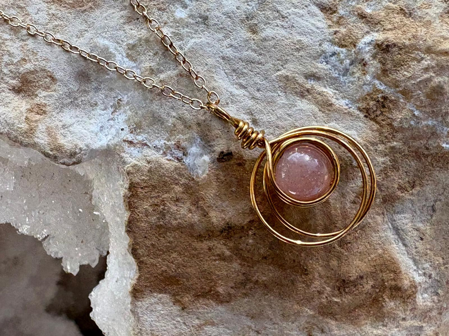 Peach Moonstone Gold Vermeil Necklace - Hart, Body and Soul