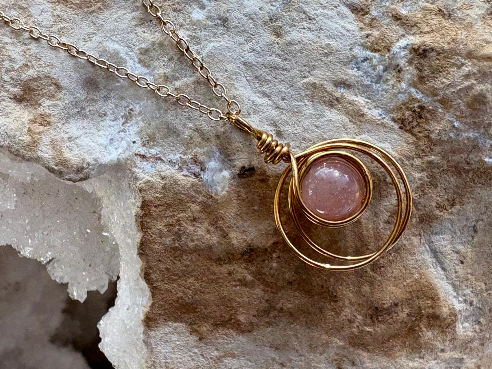Peach Moonstone Gold Vermeil Necklace - Hart, Body and Soul