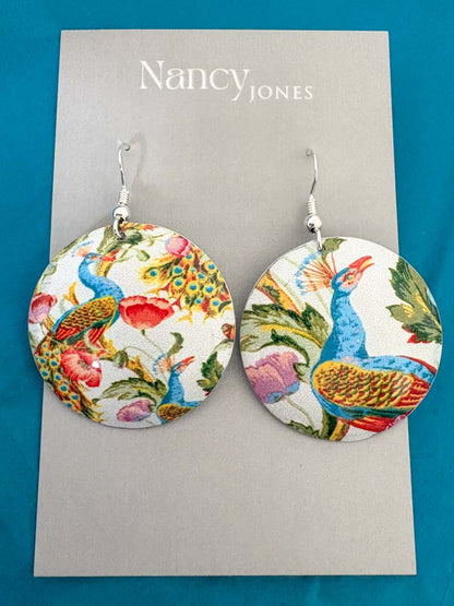 Peacock Disc Earrings - Nancy Jones_Just Makers