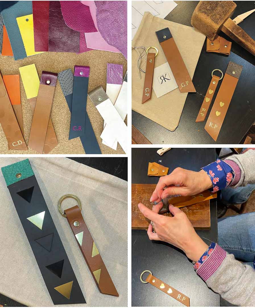 Personalised Leather Bookmark and Keyring Set Workshop_Just Makers