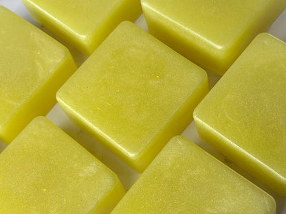 Close-up of yellow soap bars on a white background_crafts and bubbles_just makers