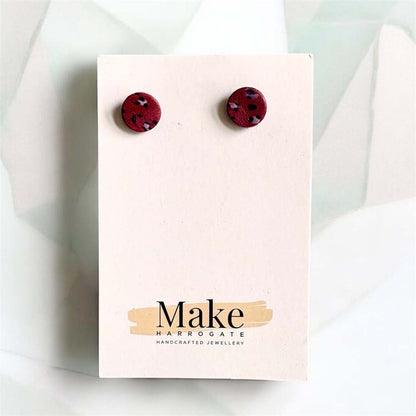 Pink Leopard Print Studs - Make Harrogate_Just Makers
