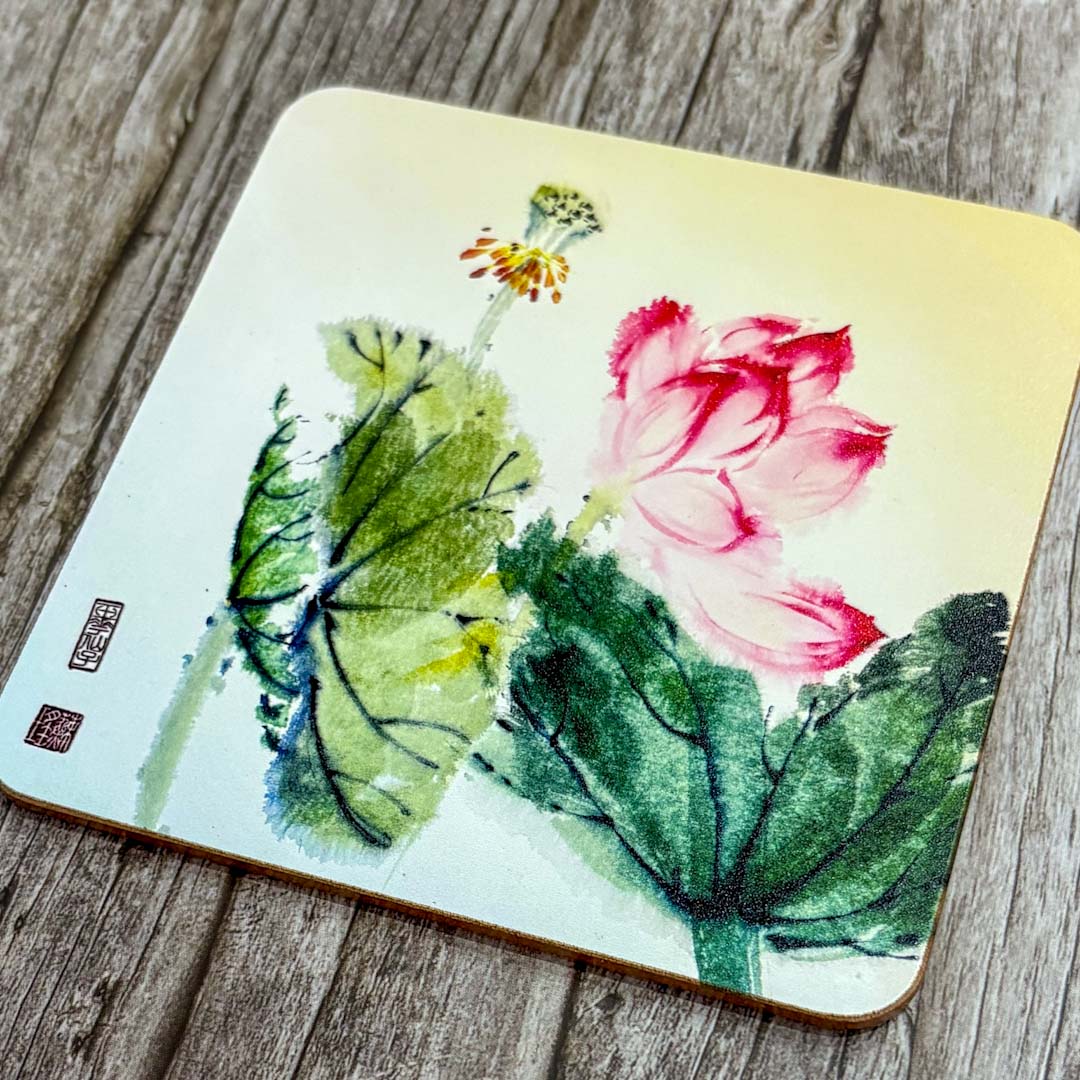 Pink Lotus Flower Coaster - Su Yao_Just Makers