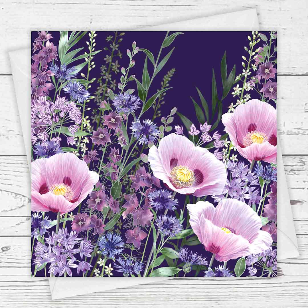 Pink Summer Nights Greeting Card - Fiona Calder_Just Makers
