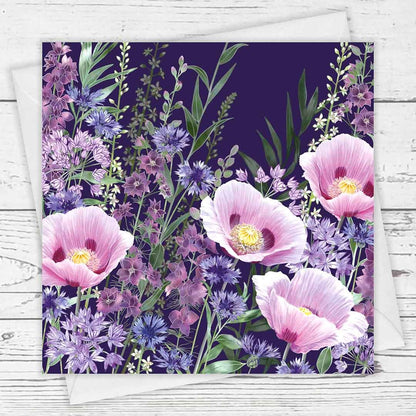 Pink Summer Nights Greeting Card - Fiona Calder - Just Makers Fiona Calder Designs