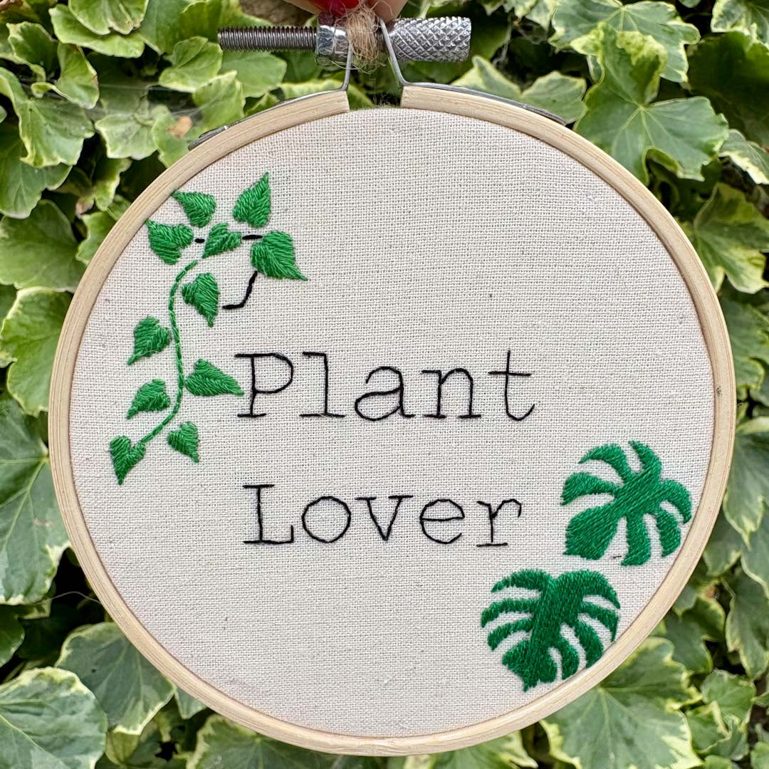 Plant Lover 4&quot; Full Embroidery Hoop - Chloe Reanne Embroidery_Just makers