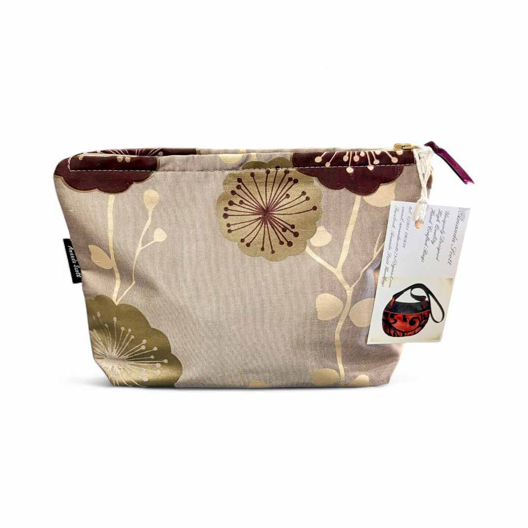 Printed Floral Silk Make Up Bag - Amanda Scott_Just Makers