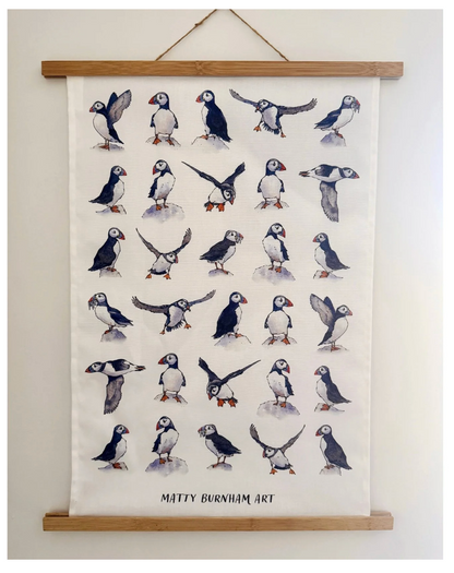 Puffin Tea Towel - Matty Burnham_Just Makers